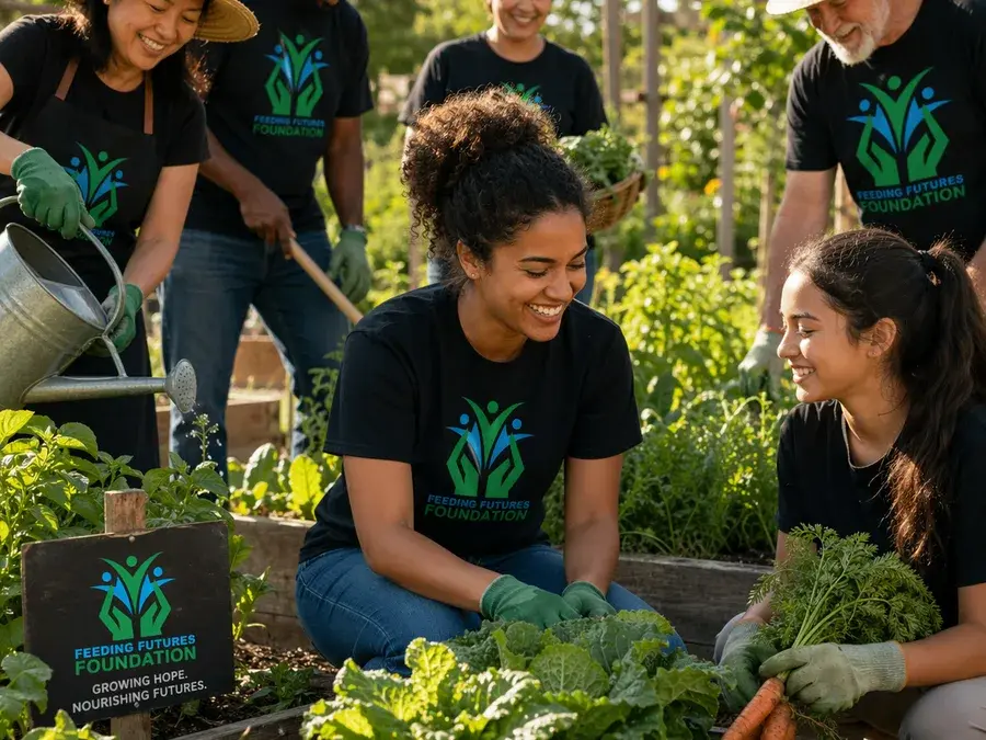 Community garden growing fresh vegetables